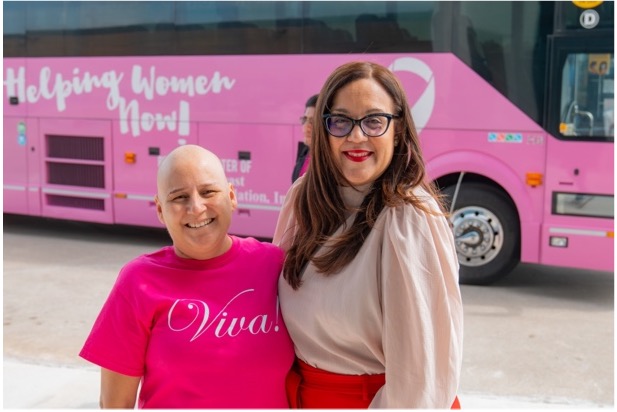 Yurisan Cordero (right) and late breast cancer advocate, Mercedes (left)